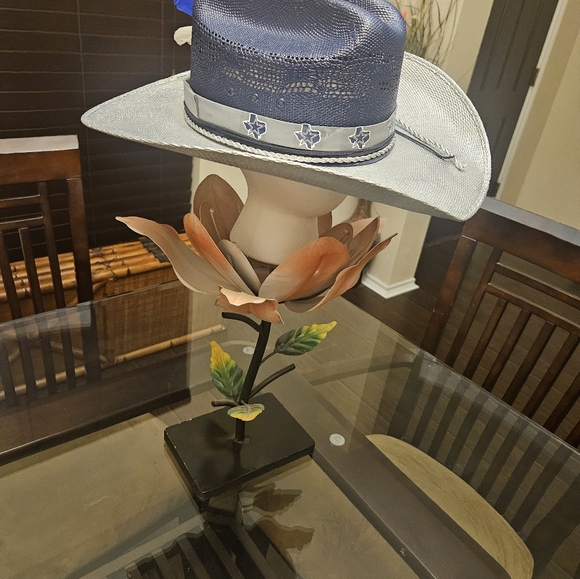 Custom Dallas Cowboys Inspired Bailey Bangora 7 1/8 size real straw Cowboy Hat - Picture 5 of 8